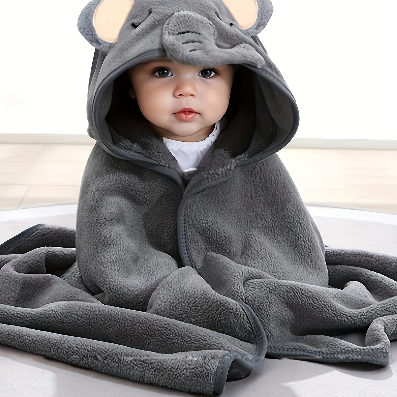 Elephant Hooded Baby Bathrobe and Hat 0-2 Years