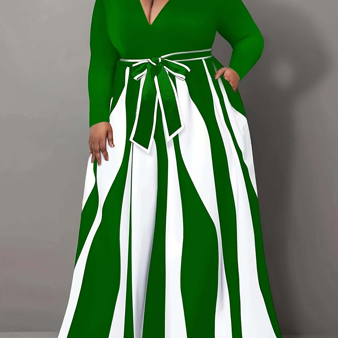 Maxi Dress - Elegant Plus Size, High Stretch Fashion