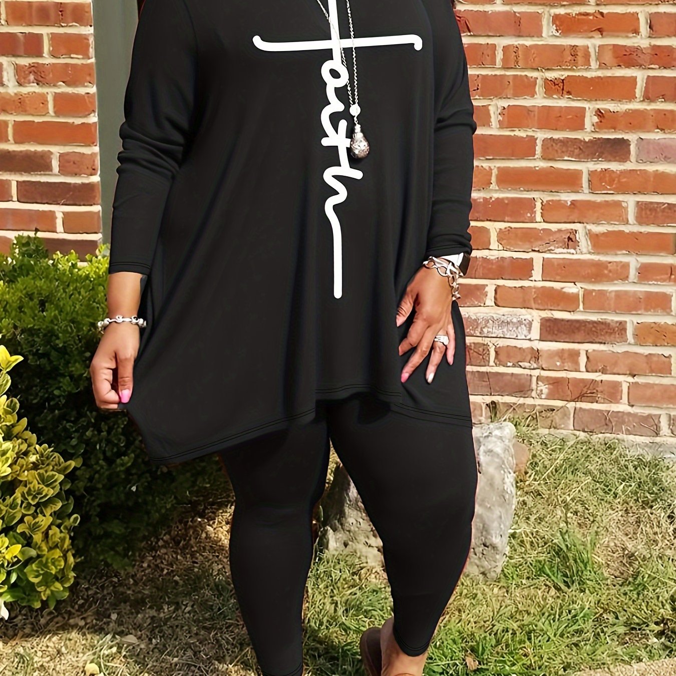 Plus Size Letter Print