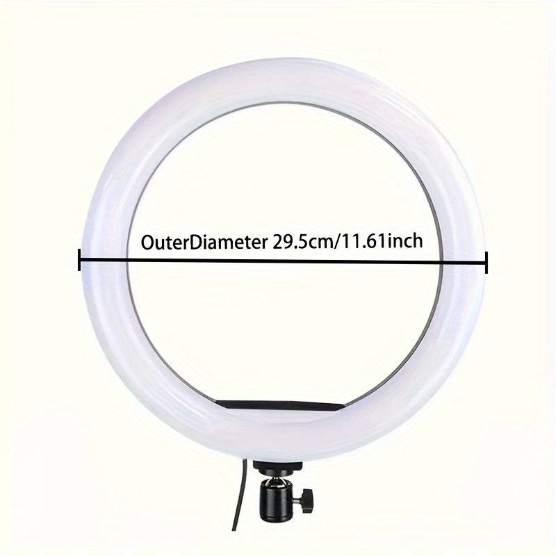 LED Selfie Ring Light with Tripod Stand - 12 inch, USB Powered