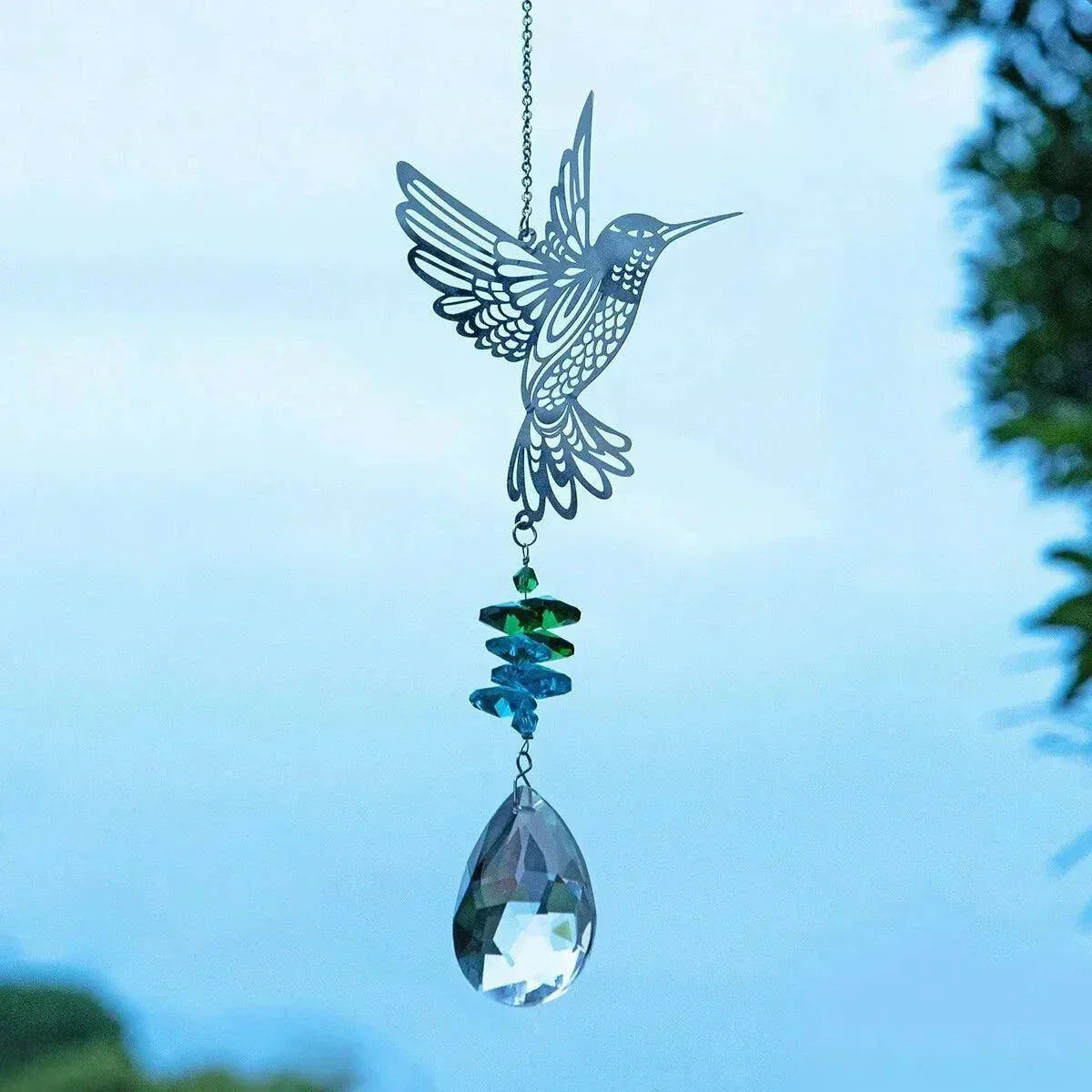 Crystal Hummingbird Suncatcher - Pendant. This is a decoration, metal