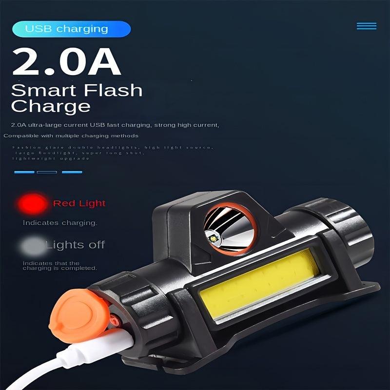 USB Charging Headlight - COB LED for Outdoor and Emergency Use