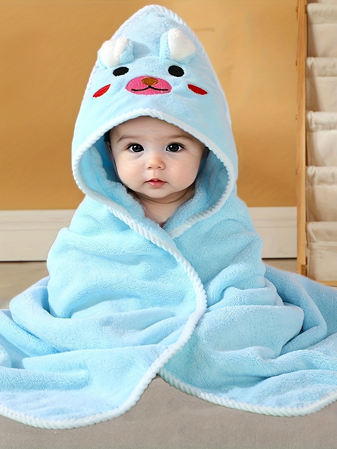 Animal Hooded Baby Bathrobe - Soft & Absorbent for Bath,100% Polyester