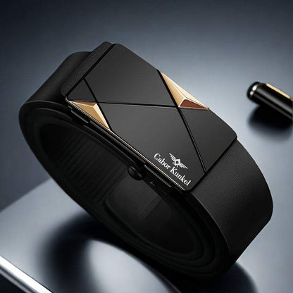 Men Leather Belt - Automatic Buckle High-Quality Cowhide