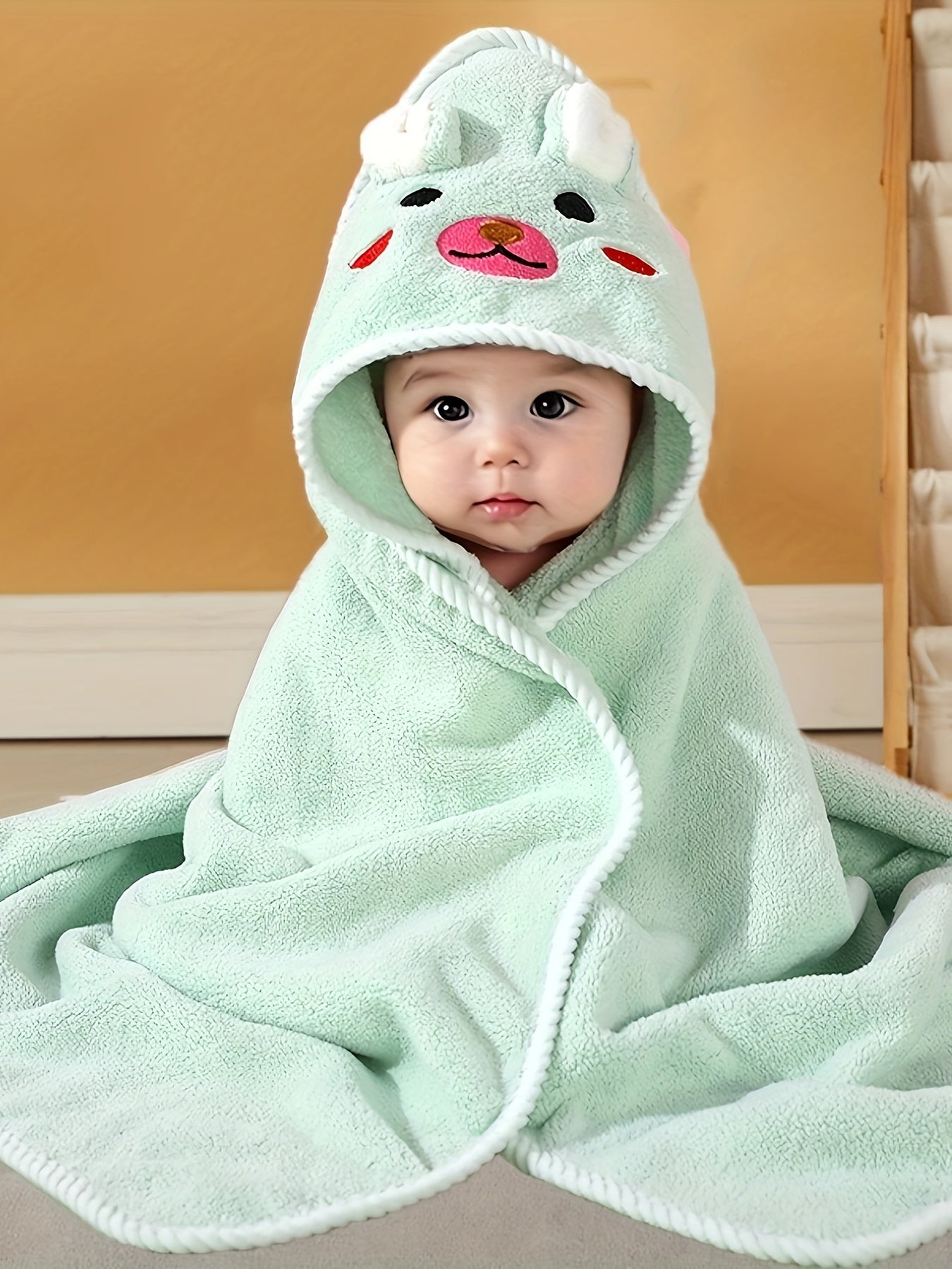 Animal Hooded Baby Bathrobe - Soft & Absorbent for Bath,100% Polyester