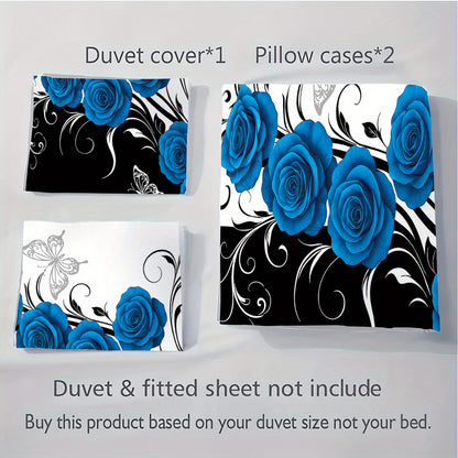 3pcs set (1 duvet cover, 2 pillowcases, no filling) - Polyester