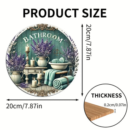 Rustic Lavender Bathroom Plaque