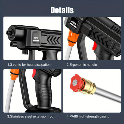 Cordless High Pressure Water Gun - Portable 30BAR Cleaner Tool