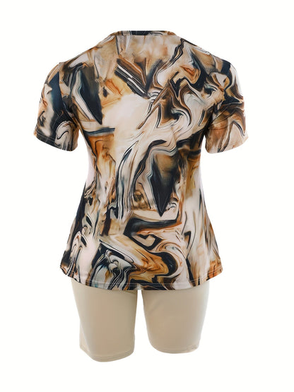 Fade Print Pocket Stitching Suit