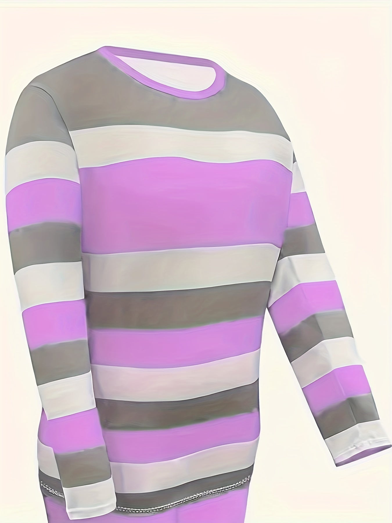 Fashion Striped Large Size T-shirt