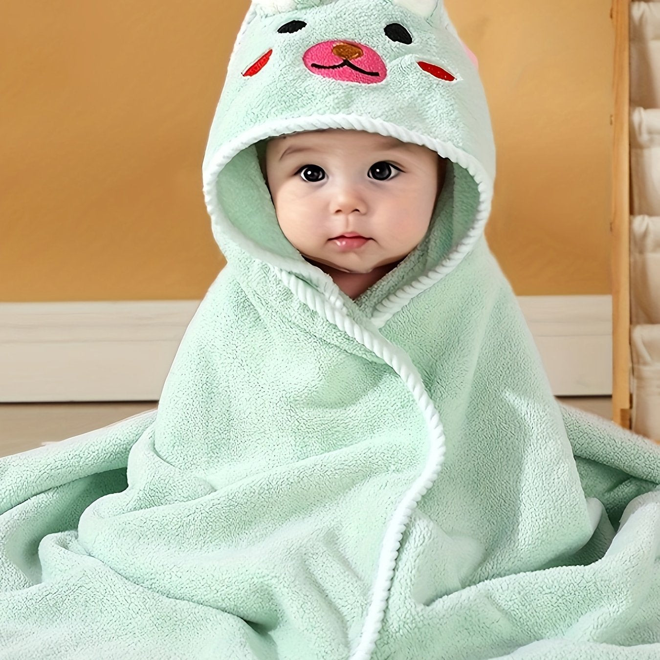 Animal Hooded Baby Bathrobe - Soft & Absorbent for Bath,100% Polyester