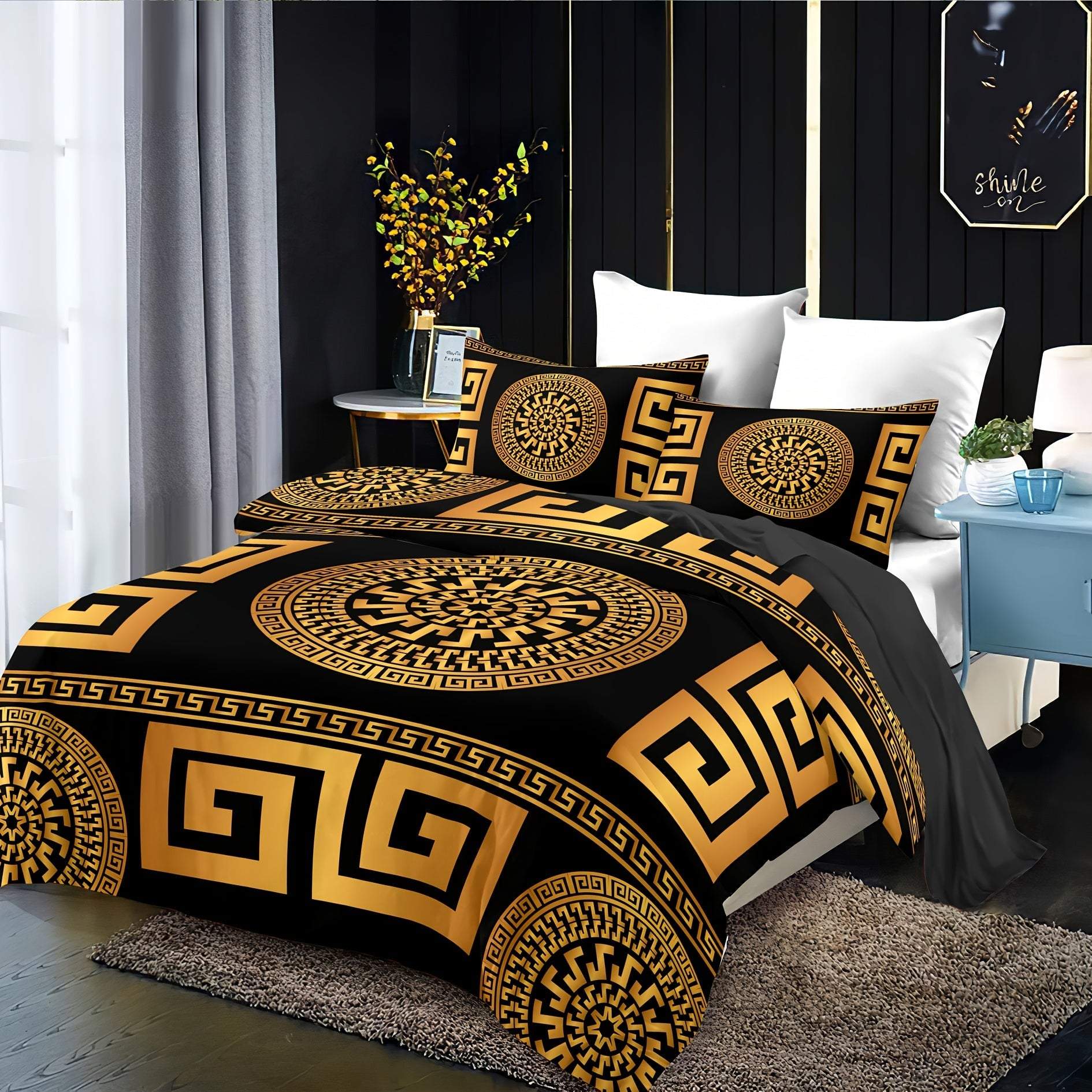 Retro Geometric Quilt Cover Set