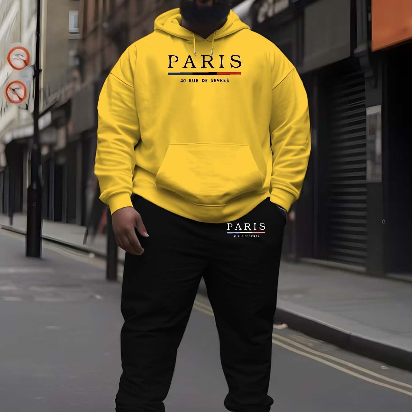 Men Trendy Hoodie Set 