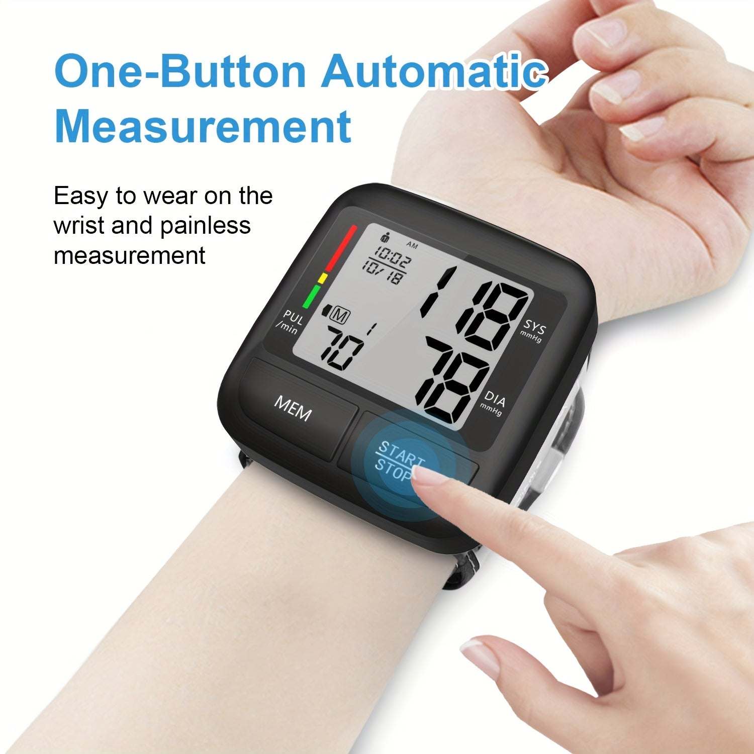 Wrist Blood Pressure Monitor - 1pc Portable, Automatic Digital Device