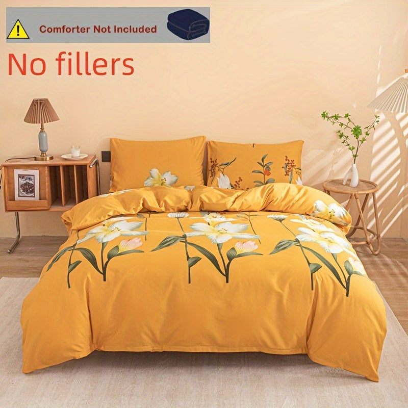 3pcs Floral Duvet Cover Set