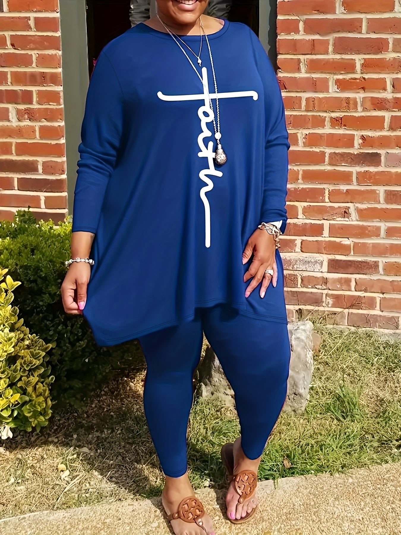 Plus Size Letter Print 