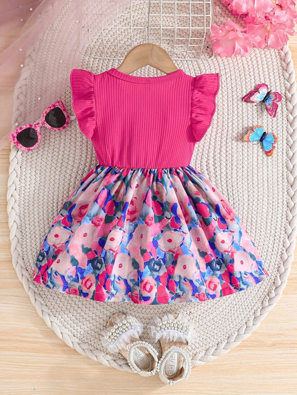 Floral Ruffle Sleeve Dress 