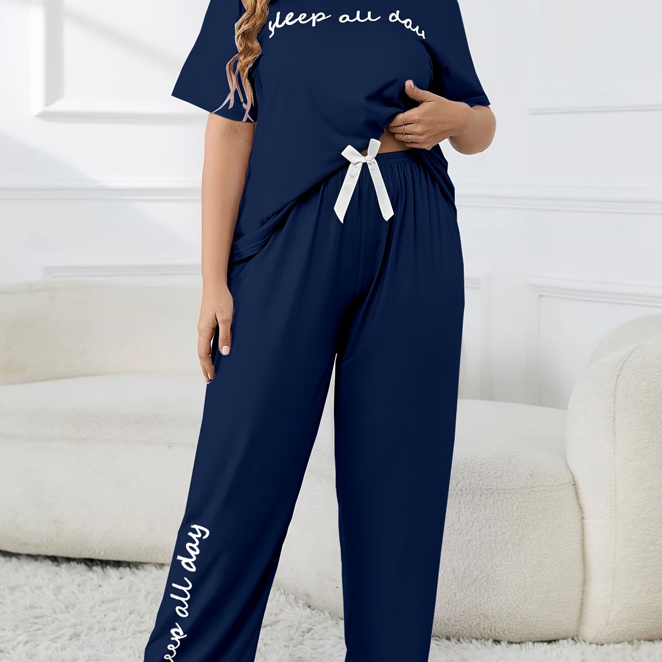 Plus Size Keep All Day Pajama Set - Elegant Comfort Wear
