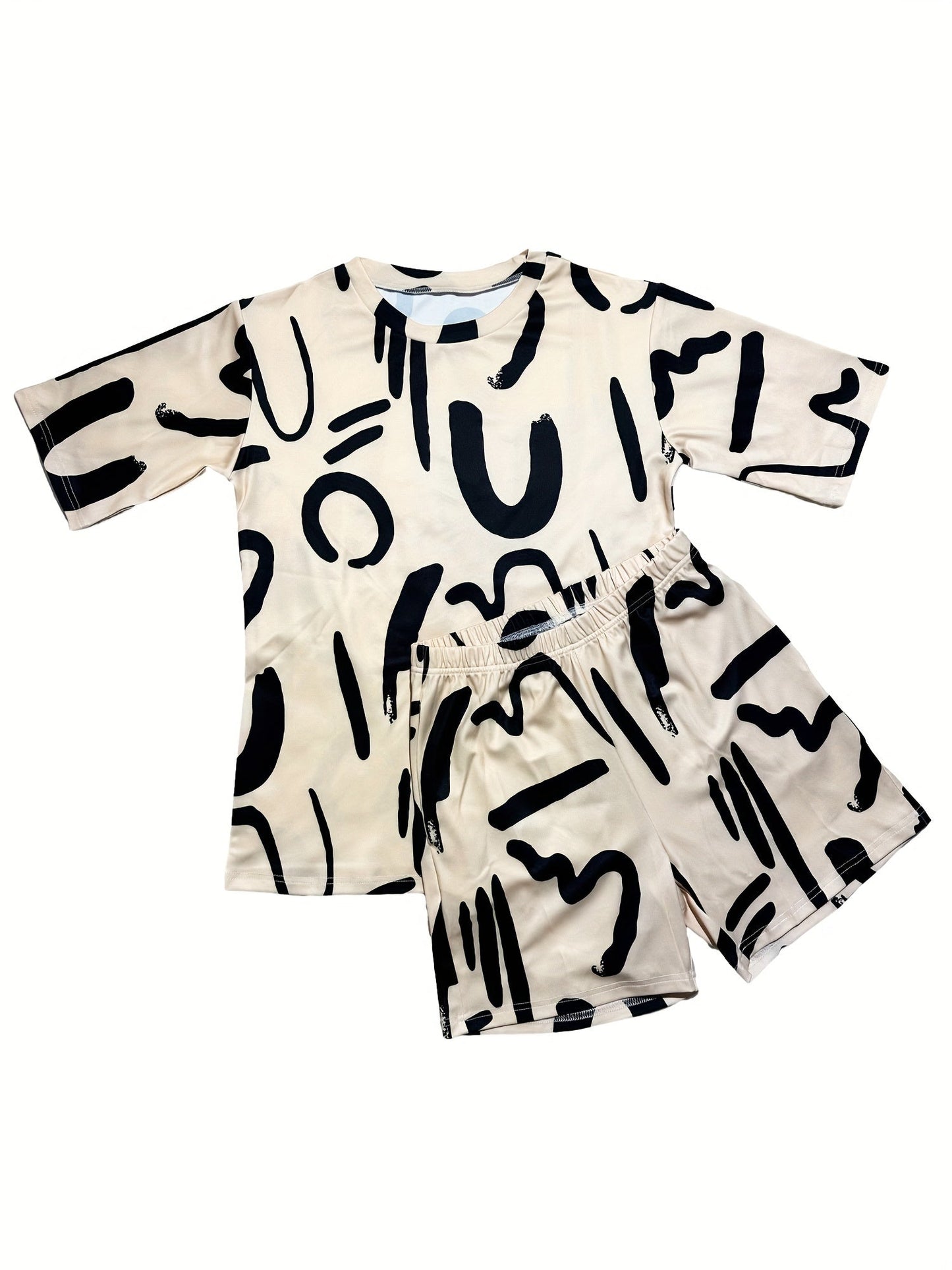 Patchwork Print Two-piece Set