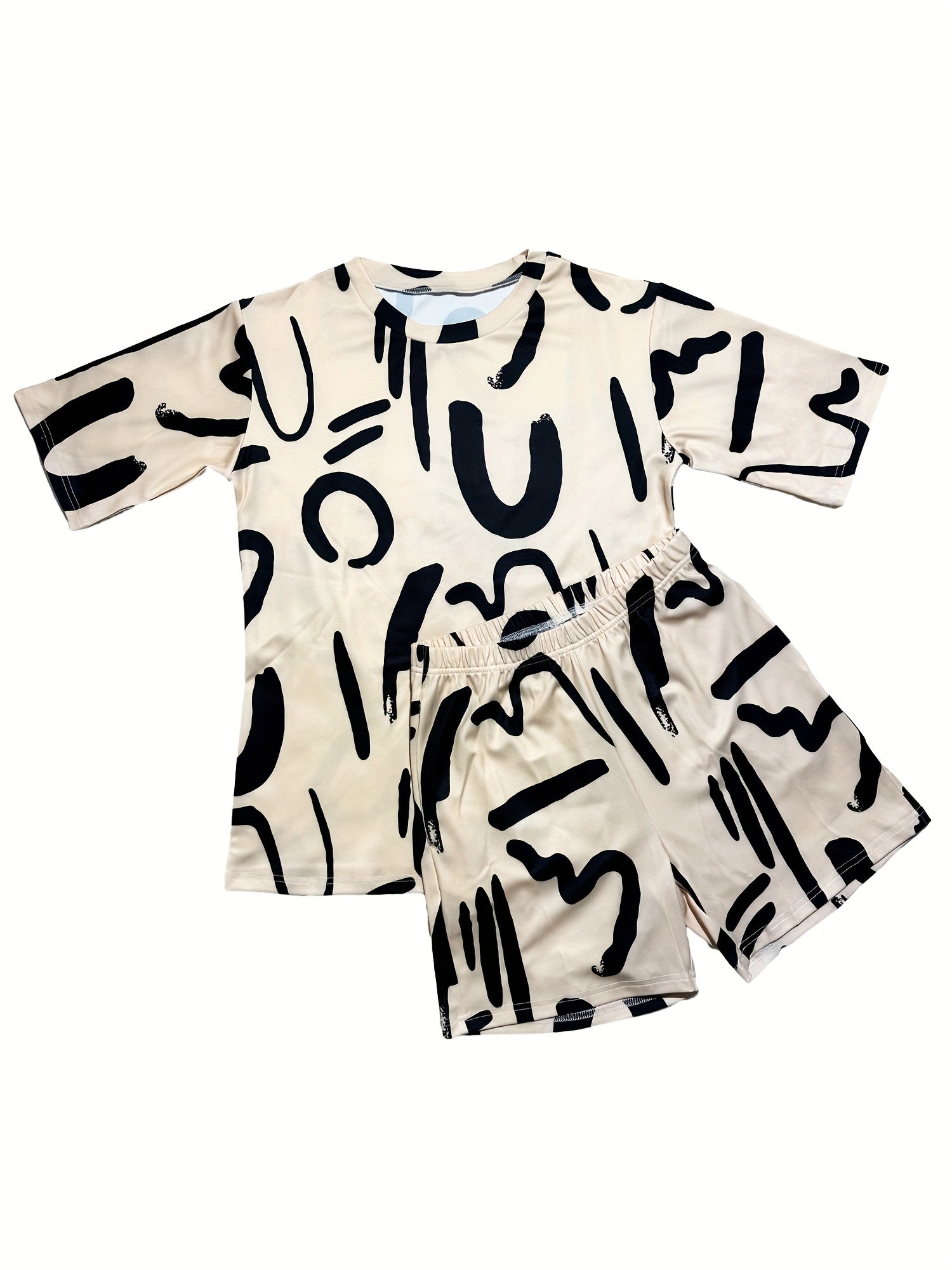 Patchwork Print Two-piece Set