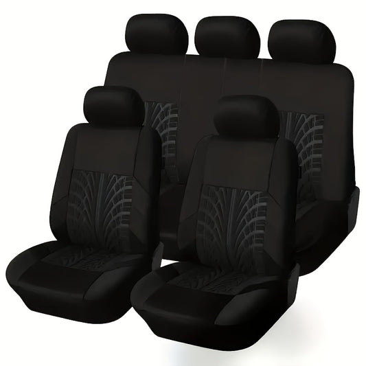 Luxury Linen 5-Seat Car Seat Covers, New Style, Premium, All-Season, Full Coverage, Integrated, Breathable, Auto Seat Protectors, Cushion Covers, Vehicle Interior Accessories, Polyester Fiber, Non-Textile Weaving, Fits Most M