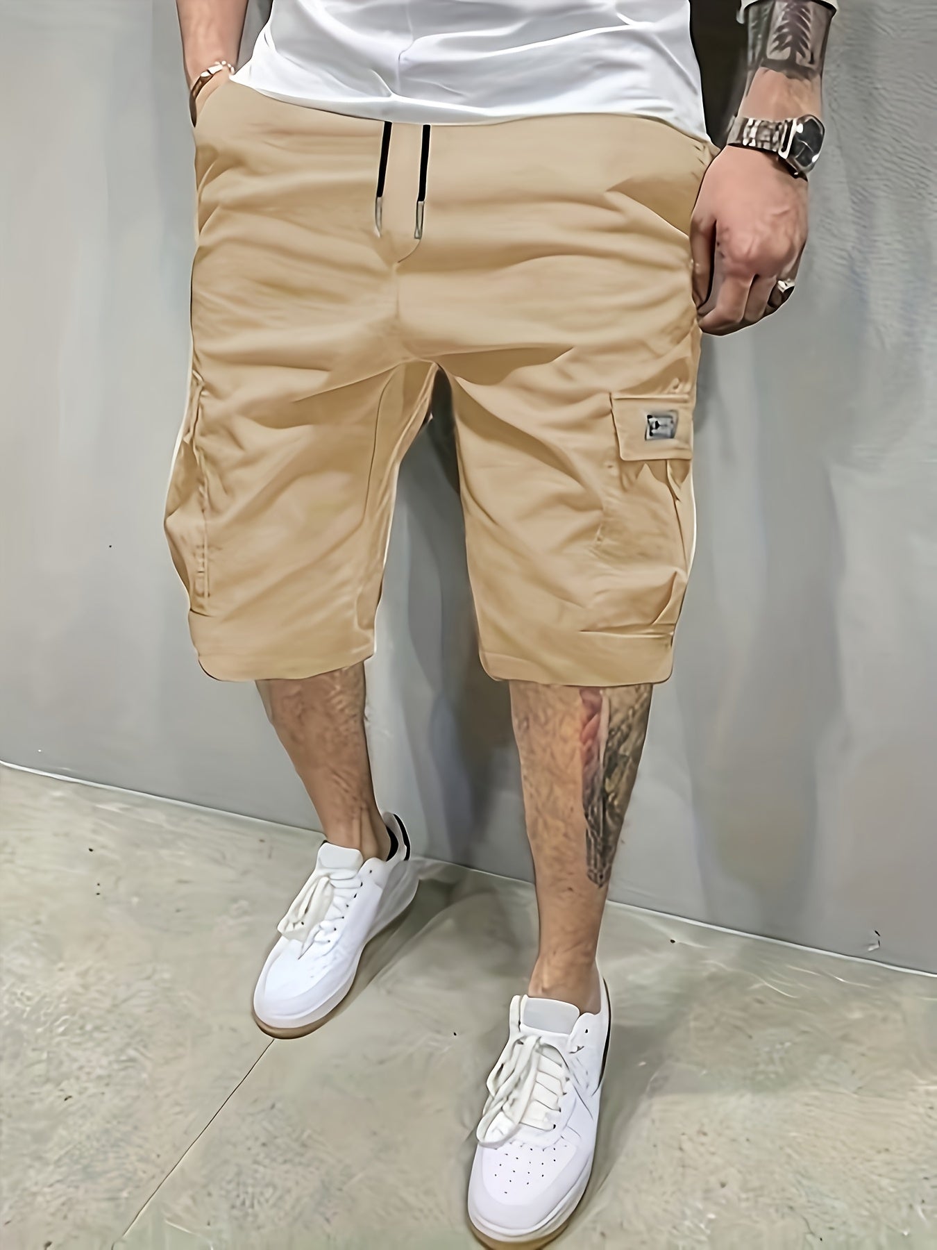 Men 3 Pack - Comfortable Cargo Shorts with Drawstring Waist