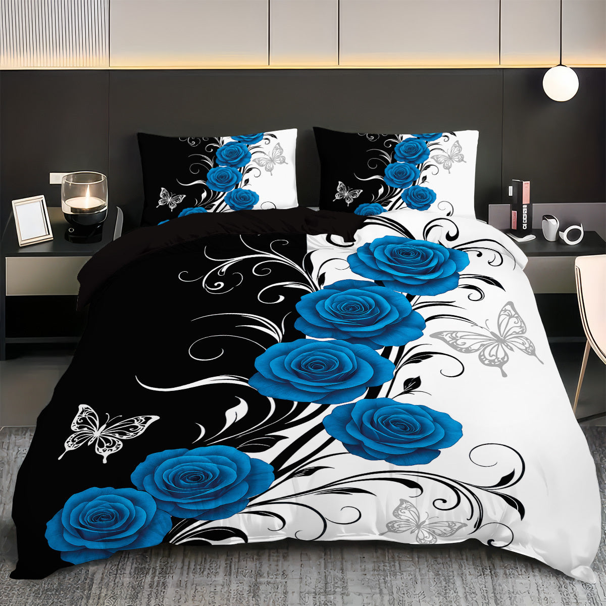 3pcs set (1 duvet cover, 2 pillowcases, no filling) - Polyester