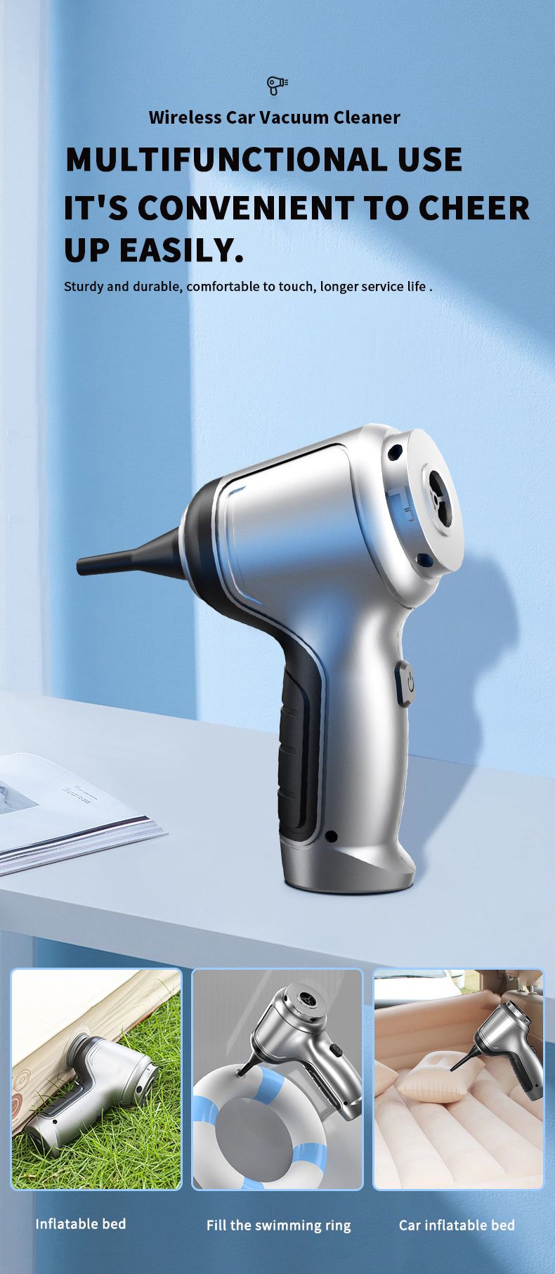 Vacuum Cleaner - 1 pc, Wireless Handheld for Home & Car Cleaning