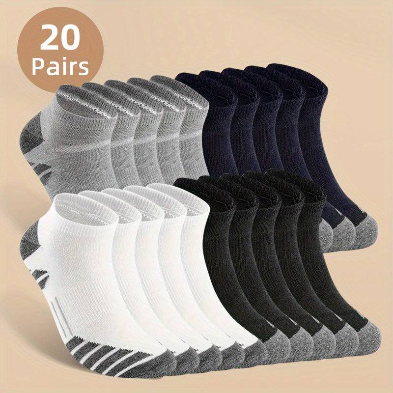 Men Low Cut Socks - 10 or 20 pairs, Anti-Odor, All-Season