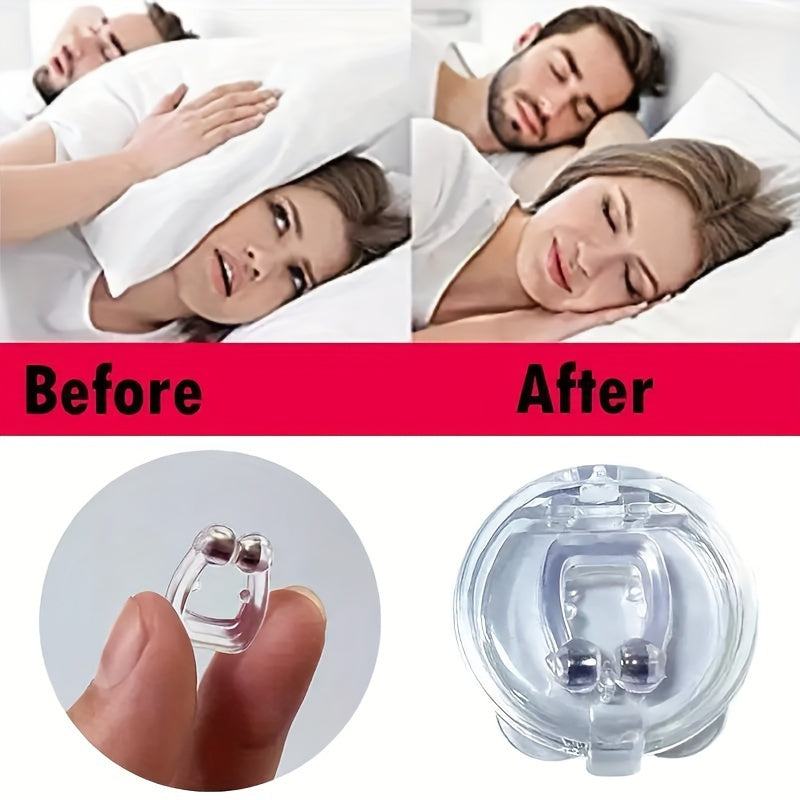 Magnetic Anti-Snoring Device - Silicone Nasal Plug, No Battery