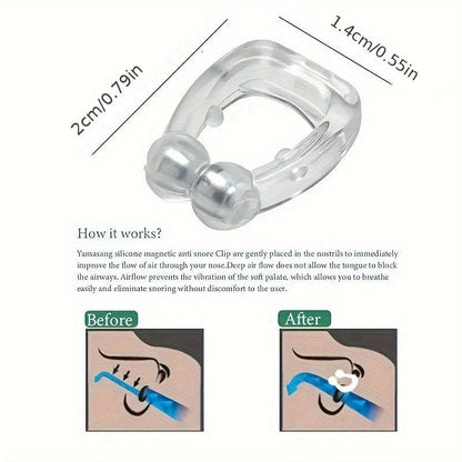 Magnetic Anti-Snoring Device - Silicone Nasal Plug, No Battery