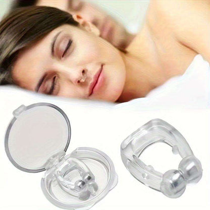 Magnetic Anti-Snoring Device - Silicone Nasal Plug, No Battery