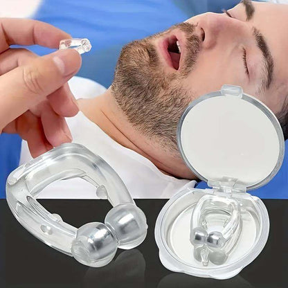 Magnetic Anti-Snoring Device - Silicone Nasal Plug, No Battery