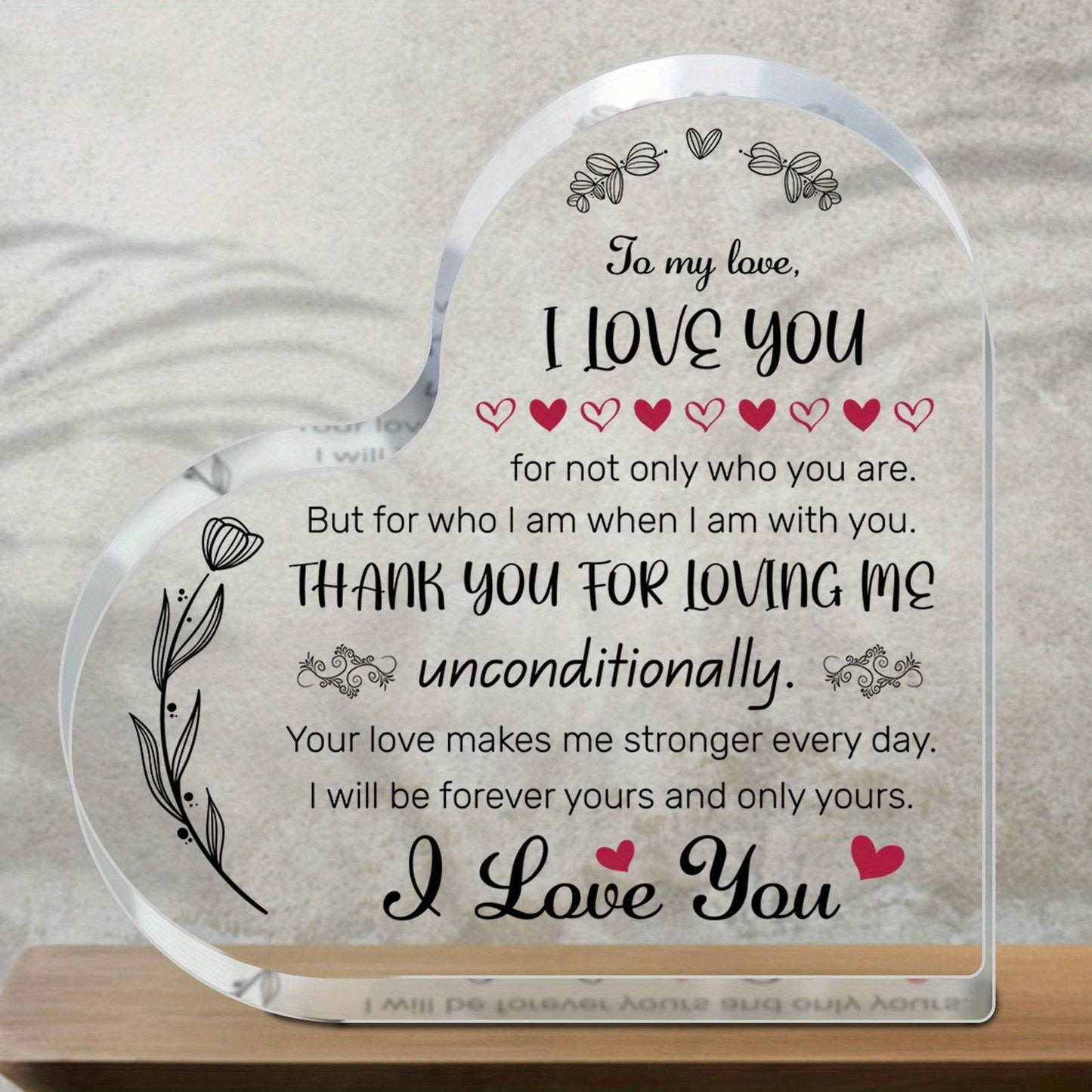 Affectionate Emblem - Unique 'I Love You' Acrylic Keepsake Gift