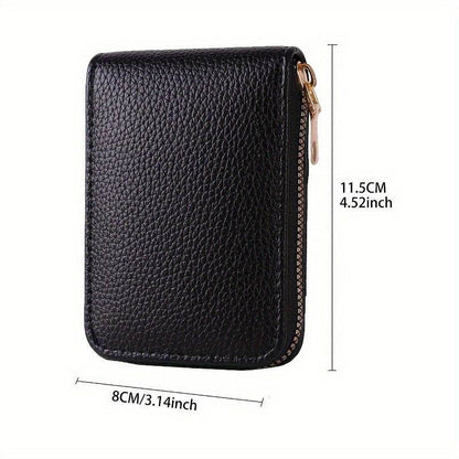 Card Case for Men - Zippered Coin Compartment