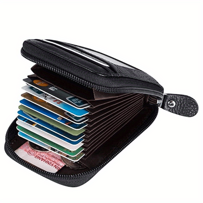 Card Case for Men - Zippered Coin Compartment