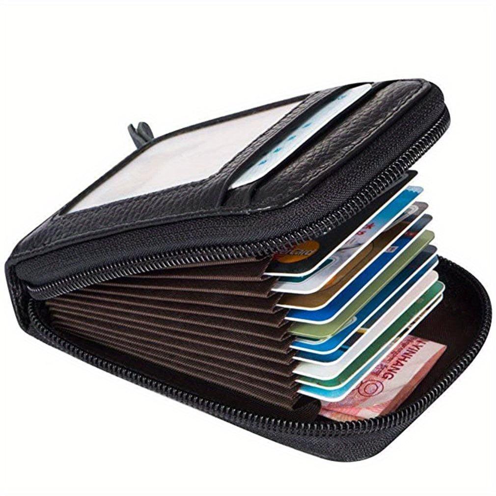 Card Case for Men - Zippered Coin Compartment