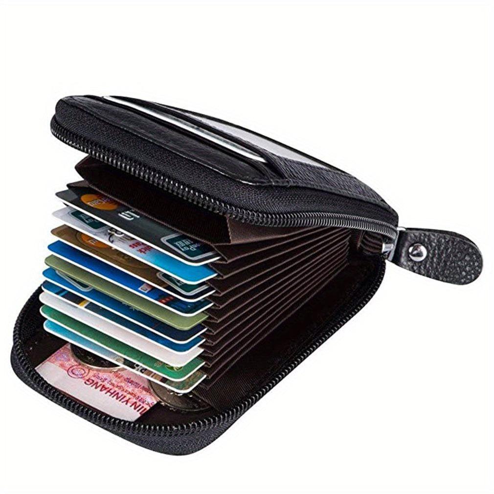 Card Case for Men - Zippered Coin Compartment