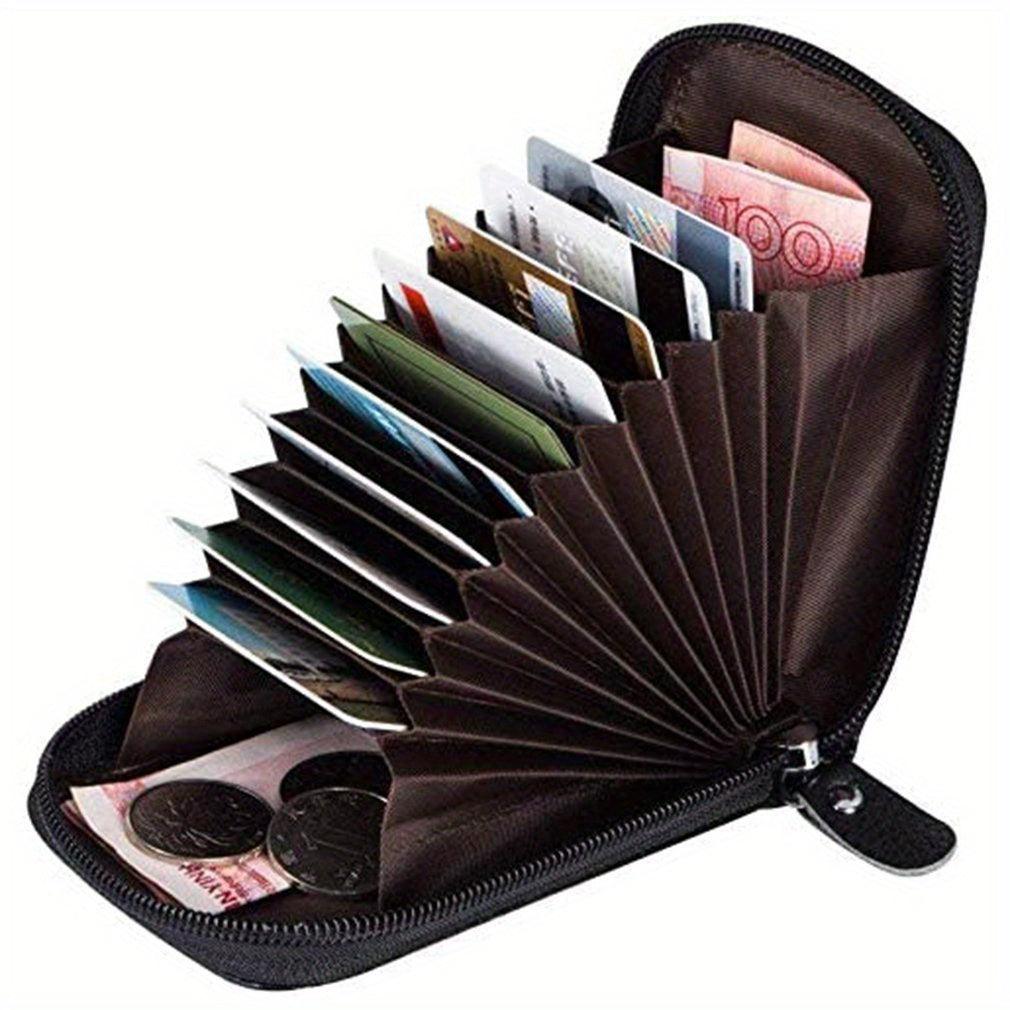 Card Case for Men - Zippered Coin Compartment