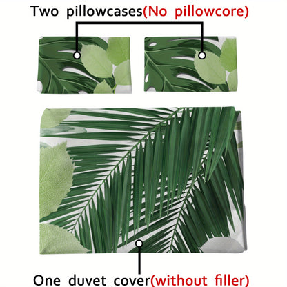 Dragon Blood Vine Green Bamboo Pattern - 1*Duvet Cover + 1/2 Pillowcases, Polyester