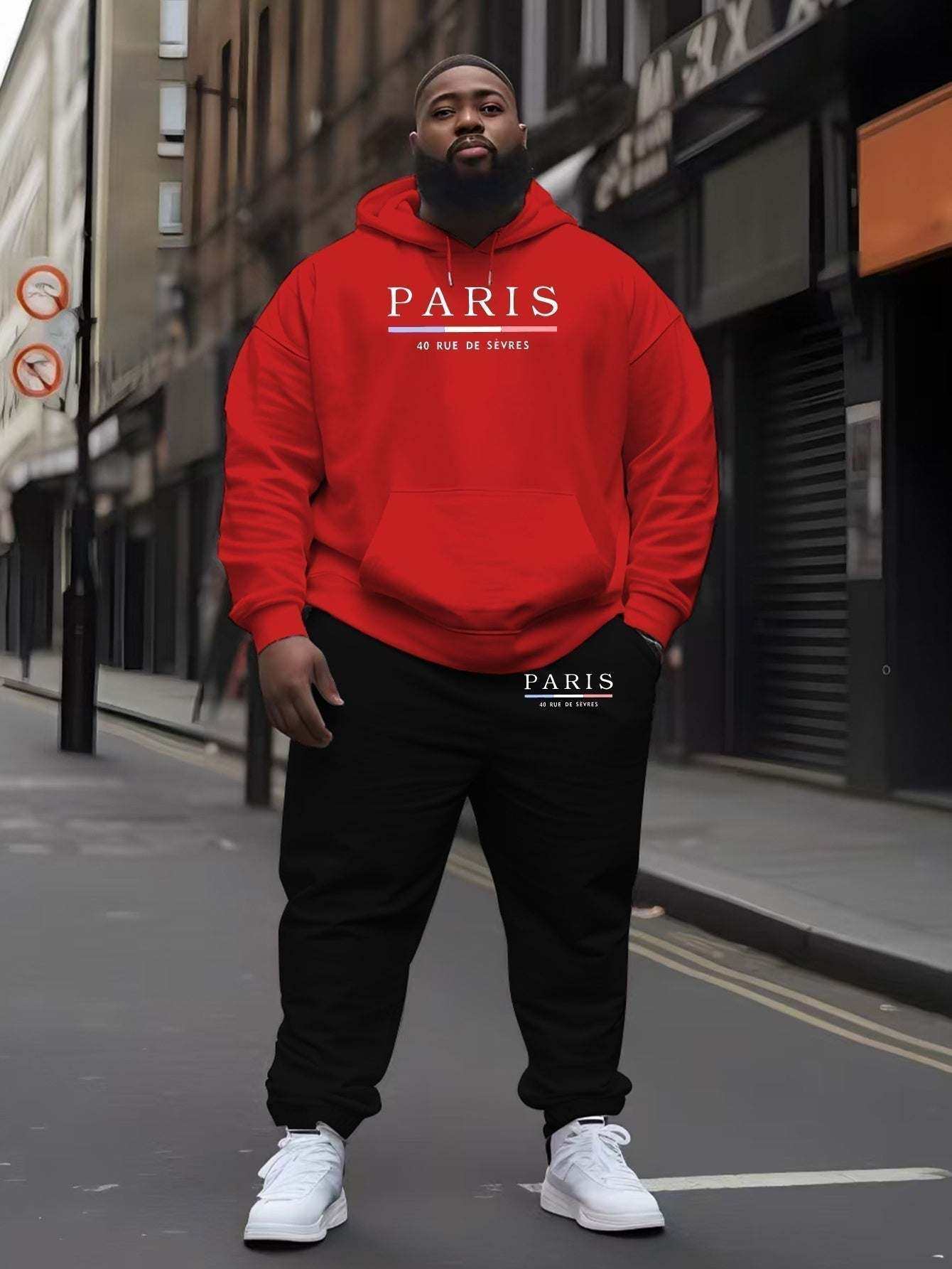 Men Trendy Hoodie Set 