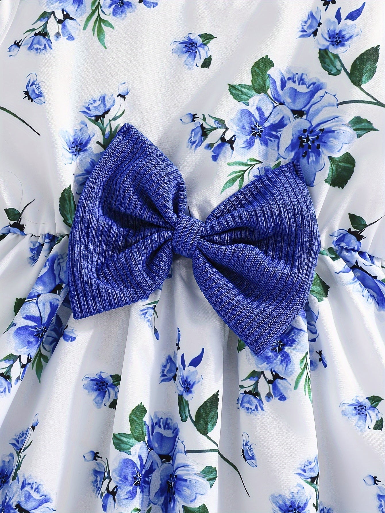 Girl Flower Print Vest Dress and Solid Jacket