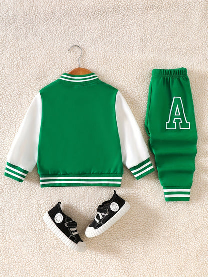 Boys 2 pcs Knit Baseball Suit - Stylish Fall/Winter Wear