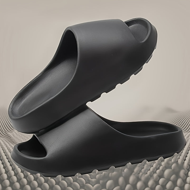 Unisex Soft Slides - Comfortable Indoor/Outdoor Flip-Flops with Non-Slip Textured Sole, Adjustable Ankle Strap, and Arch Support, Beige & Brown, Perfect for Casual Wear, Adjustable Comfort Slippers | Open Toe Design | EVA Mat