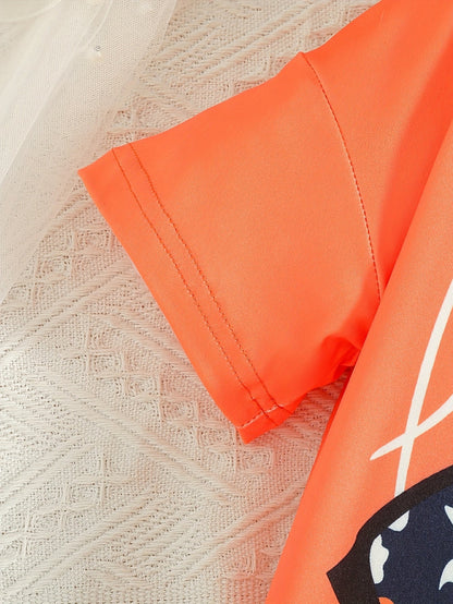 2 pcs Girls Party Outfit - Graphic Tee & Floral Leggings