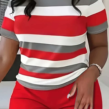 Womens Plus Size Striped T-Shirt 