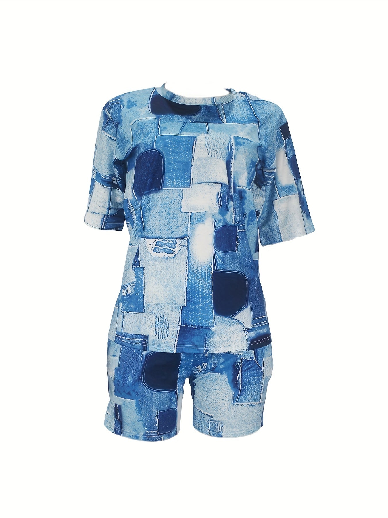 Patchwork Print Two-piece Set