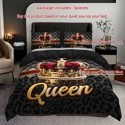Leopard Print Quilt Cover Set - Stylish Home Decor,  Polyester