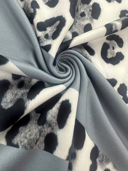 Womens Leopard Print Stripe Top Shorts Set