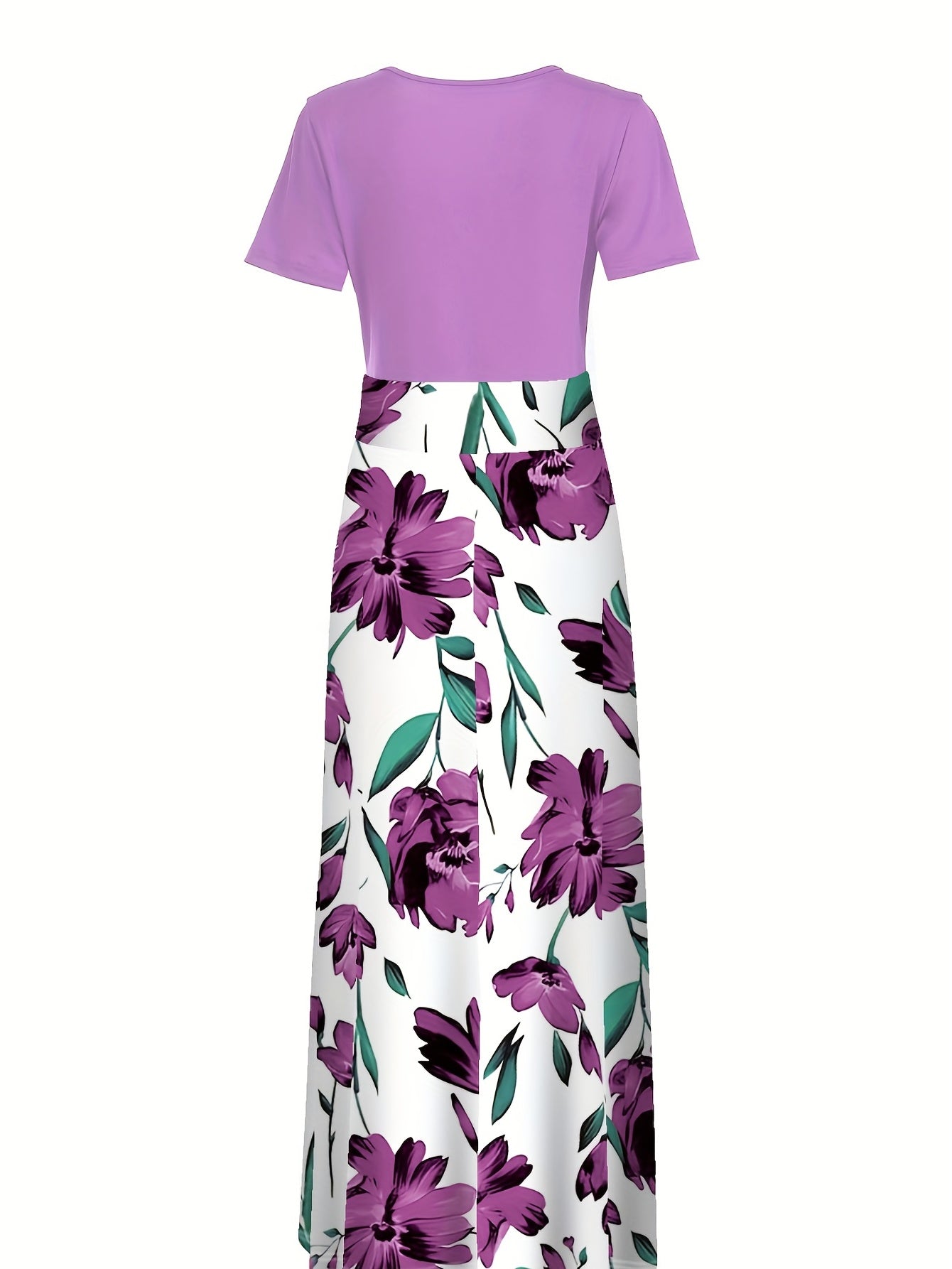 Floral Print Crew Neck Dress